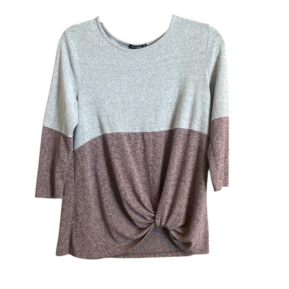 Pink Clover Denver Knot Front Detail Blouse Small Dark Pink Cream